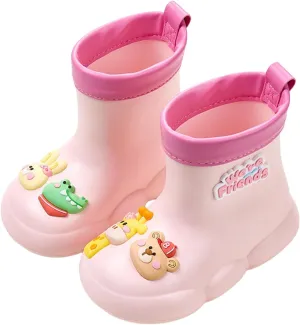 Roller Rain Boots For Toddler Baby Girls artoon Bear aterproof Booties Mid Length Non Slip Spring Fashion Shoes Cute