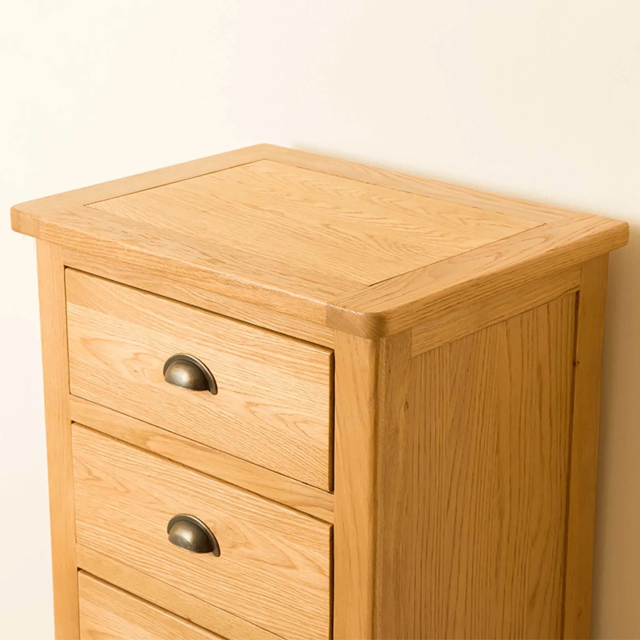 Roseland Oak 5 Drawer Tallboy Chest
