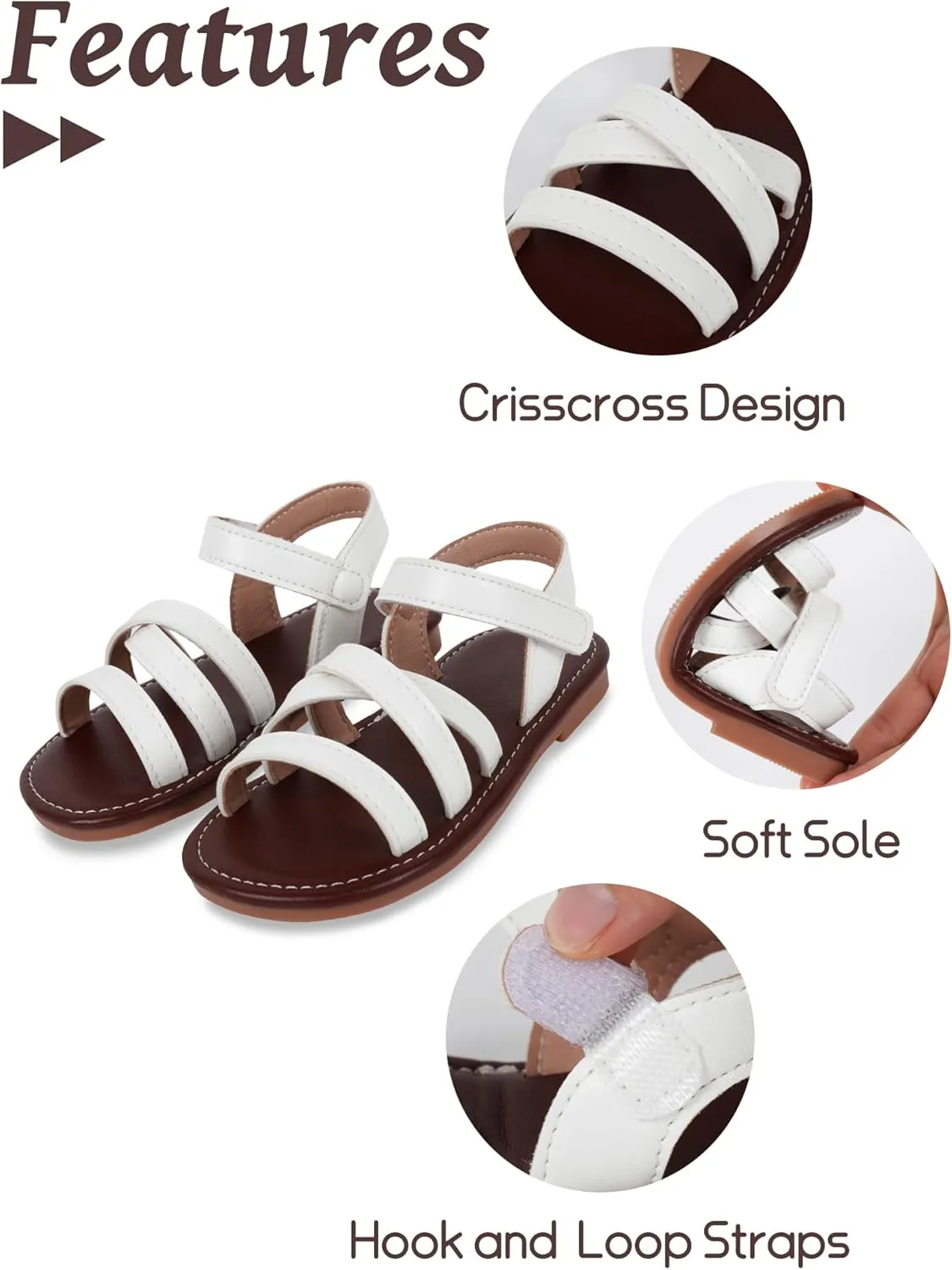 SEAUR Toddler Girl Sandals Size 6-12 Casual Summer Beach Vacation Holiday Open Toe Shoes for Outdoor Playwear