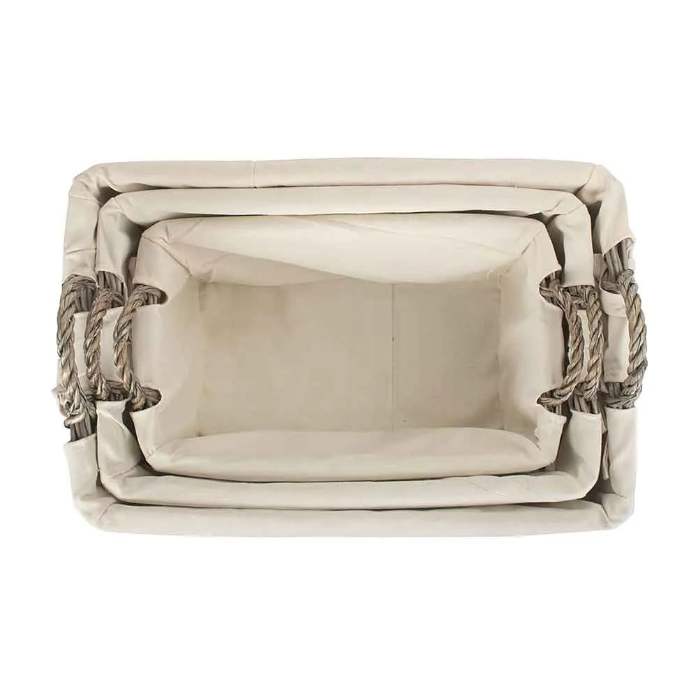 Set of Three Willow Storage Baskets by Willow