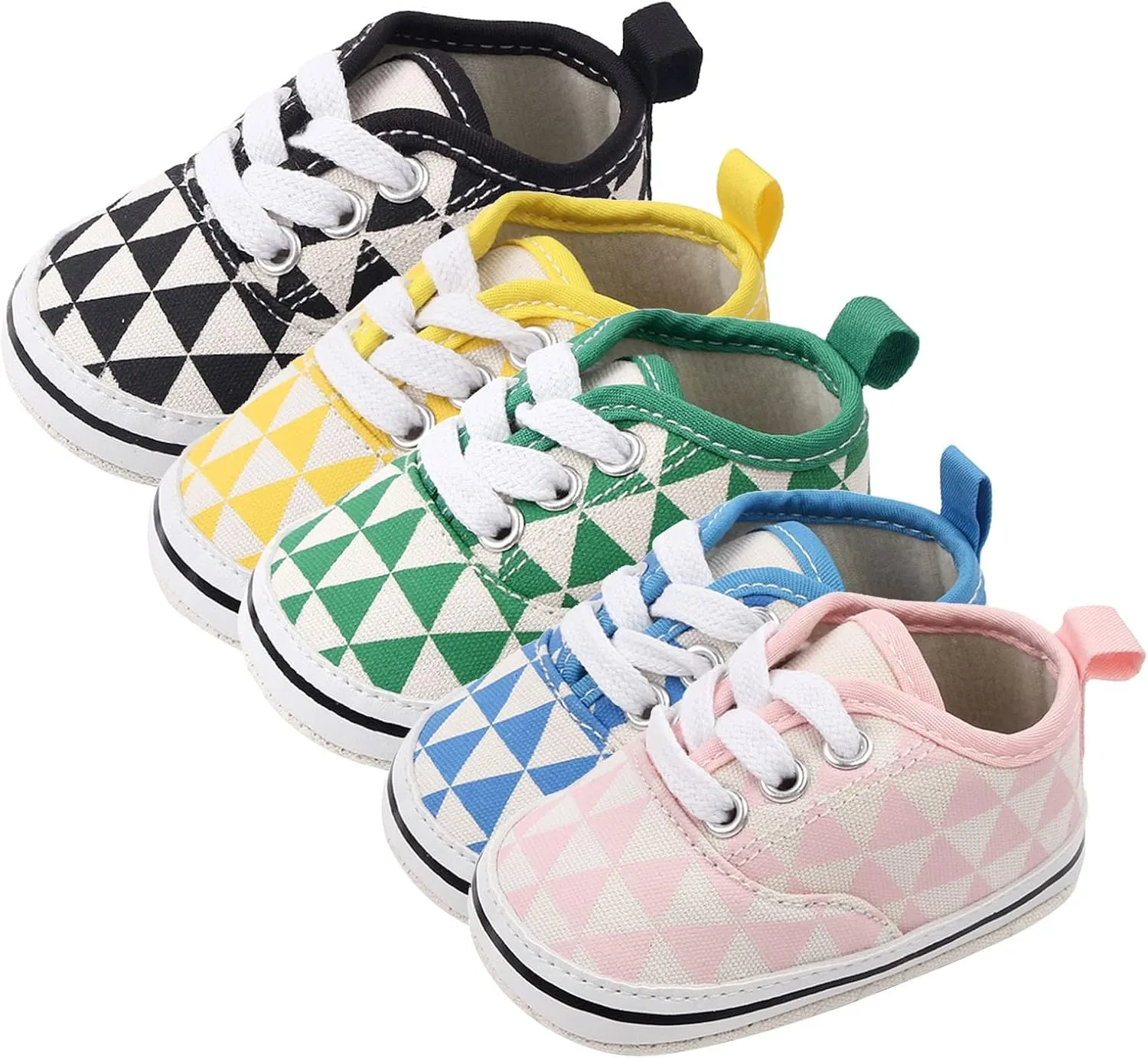 sfdgfhyf Baby Breathable Shoes Infant Toddler Shoes Soft Sole Plaid Lace Up Casual Shoes Princess Shoes (Yellow, 12-18 Months)