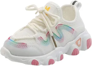 sfdgfhyf Girls Sneaker Baby Soft Up Shoes Toddler Breathable Shoes Infant Kids Girls Lace Mesh Baby Shoes for 1 to 6