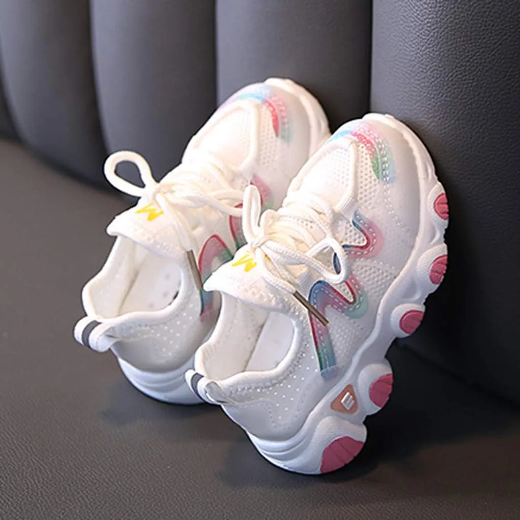 sfdgfhyf Girls Sneaker Baby Soft Up Shoes Toddler Breathable Shoes Infant Kids Girls Lace Mesh Baby Shoes for 1 to 6