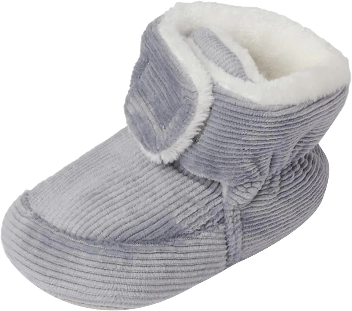 sfdgfhyf Little Kid Flat Sole Shoes Soft Boys Walkers Cotton Boots Shoes Snow Warm Infant First Baby Girls (Grey, 6-12 Months)
