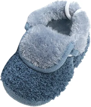 sfdgfhyf Toddler Short Boots Baby Solid Color Cotton Shoes Feece Warm Short Boots Shoes Fashion Printing Non (Blue, 6-12 Months)