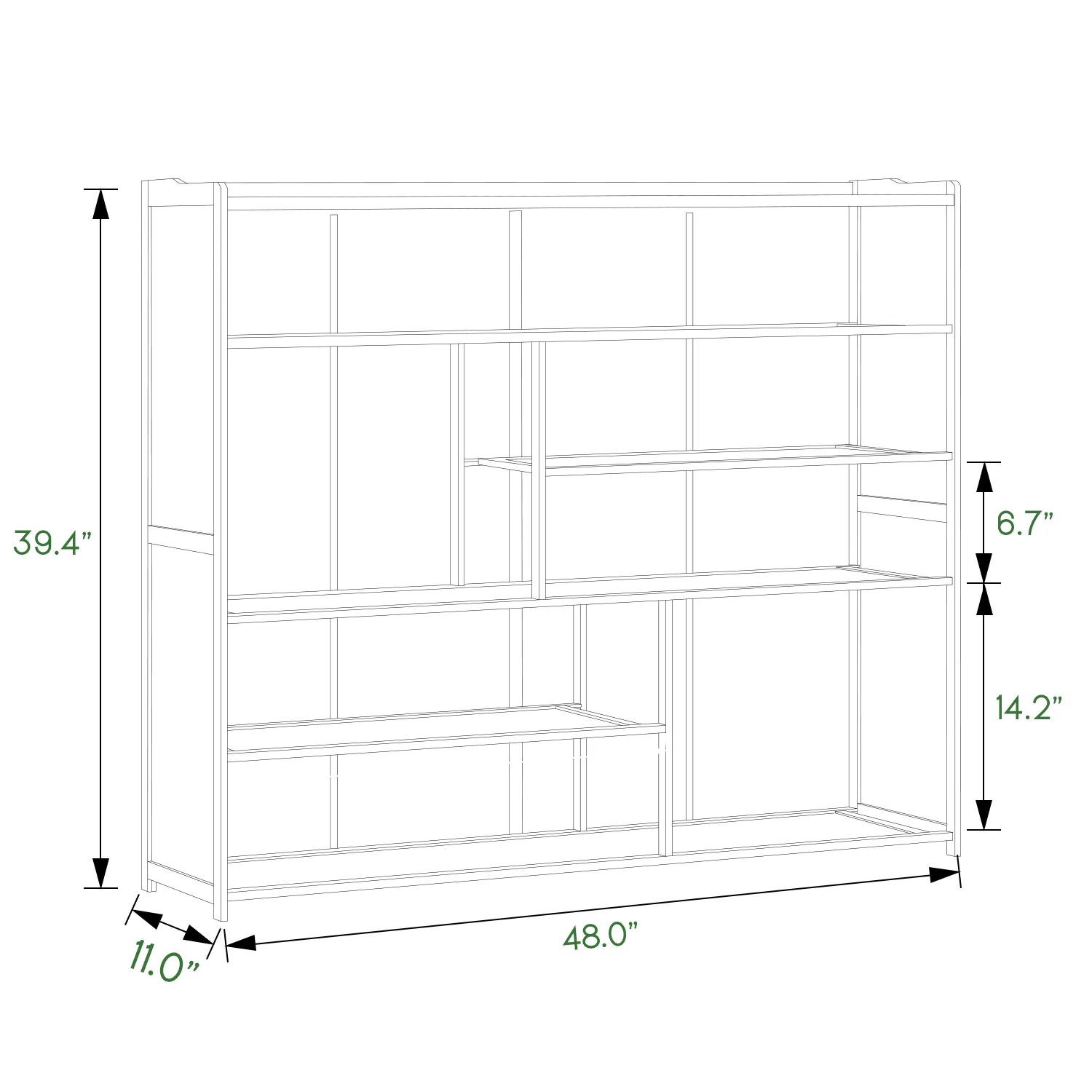 Shoe Organizer - Enclosed Back Panel with Boots Storage - 6 Tier - Brown