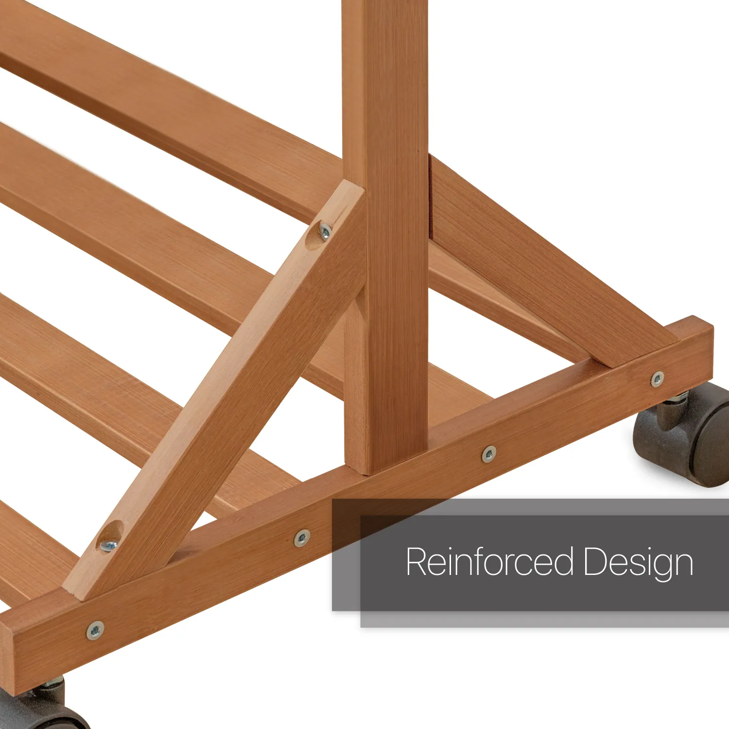 Sliding Garment Clothes Rack - Unequal Top - Brown