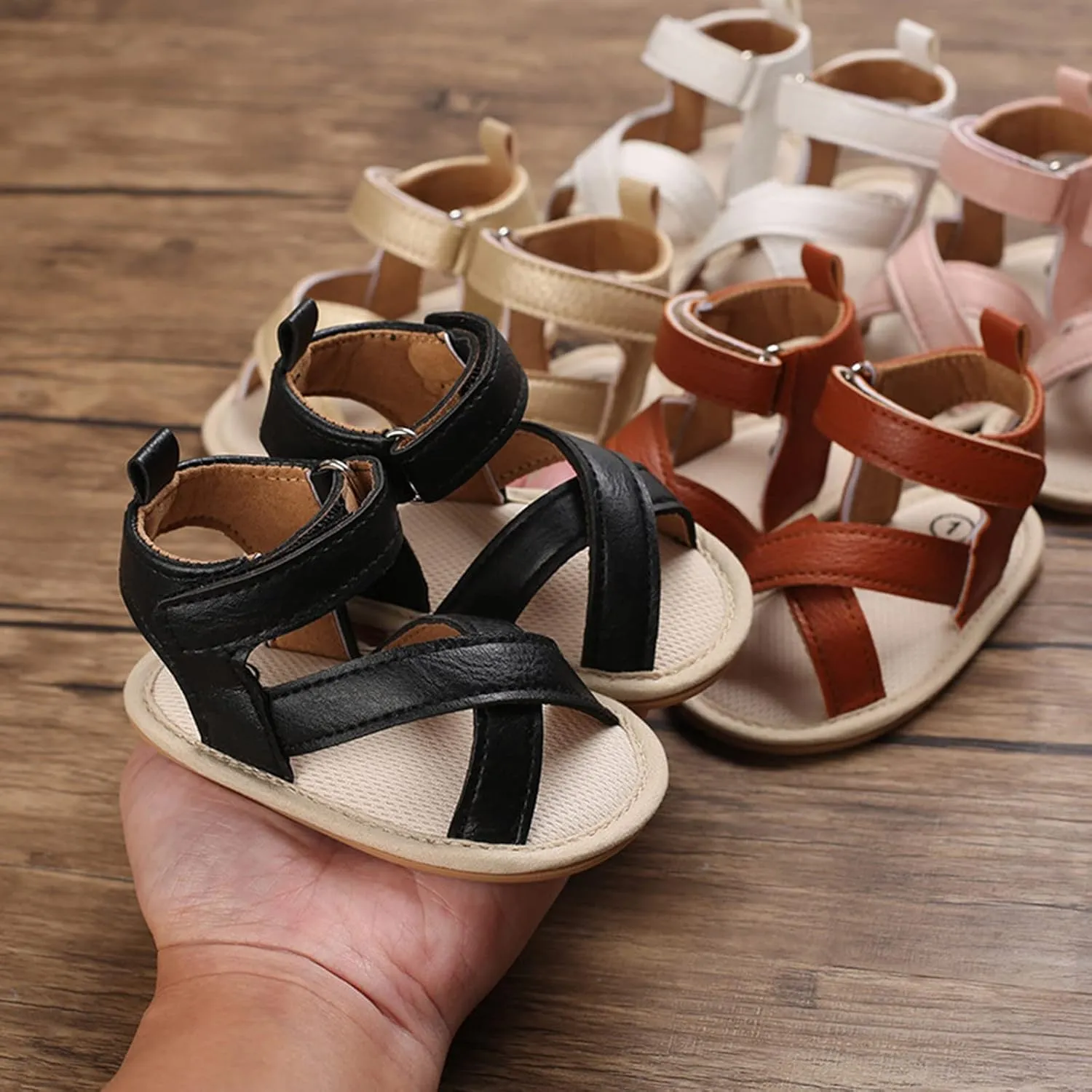 Spring And Summer Children Baby Toddler Shoes Boys And Girls Sandals Solid Color Open Toe Breathable Sheep Baby Slippers