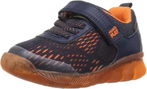 Stride Rite Boy's Made 2 Play Lighted Neo Sneaker, Navy/Orange, 11 M US Little Kid