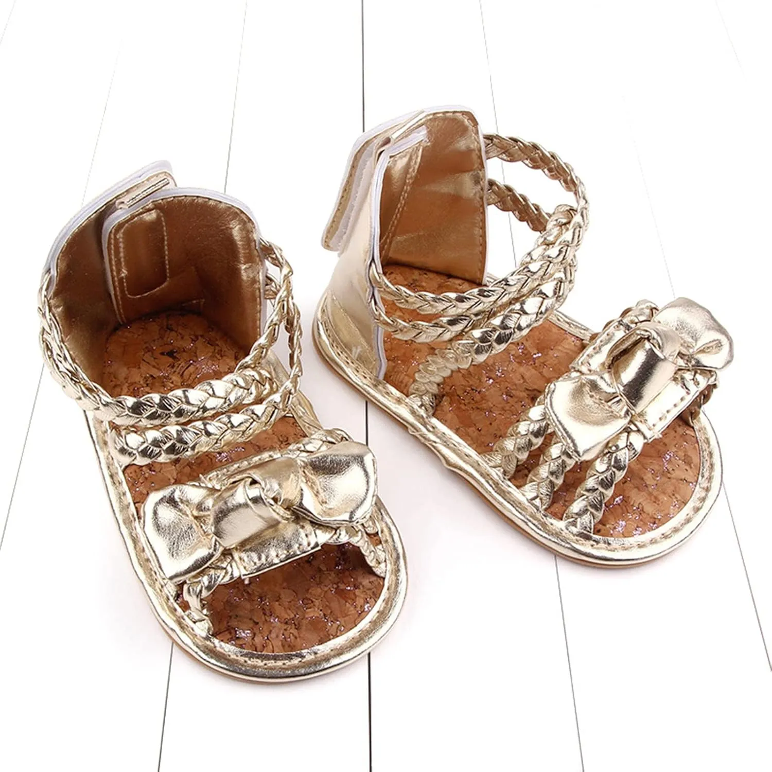 Summer Girls Shoes Sandals Bow Rubber Baby Soft Boys Walking Flat Sole Non-Slip Baby Shoes Slides for Girls Size 3