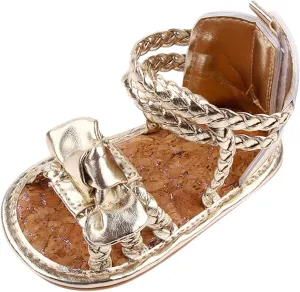Summer Girls Shoes Sandals Bow Rubber Baby Soft Boys Walking Flat Sole Non-Slip Baby Shoes Slides for Girls Size 3