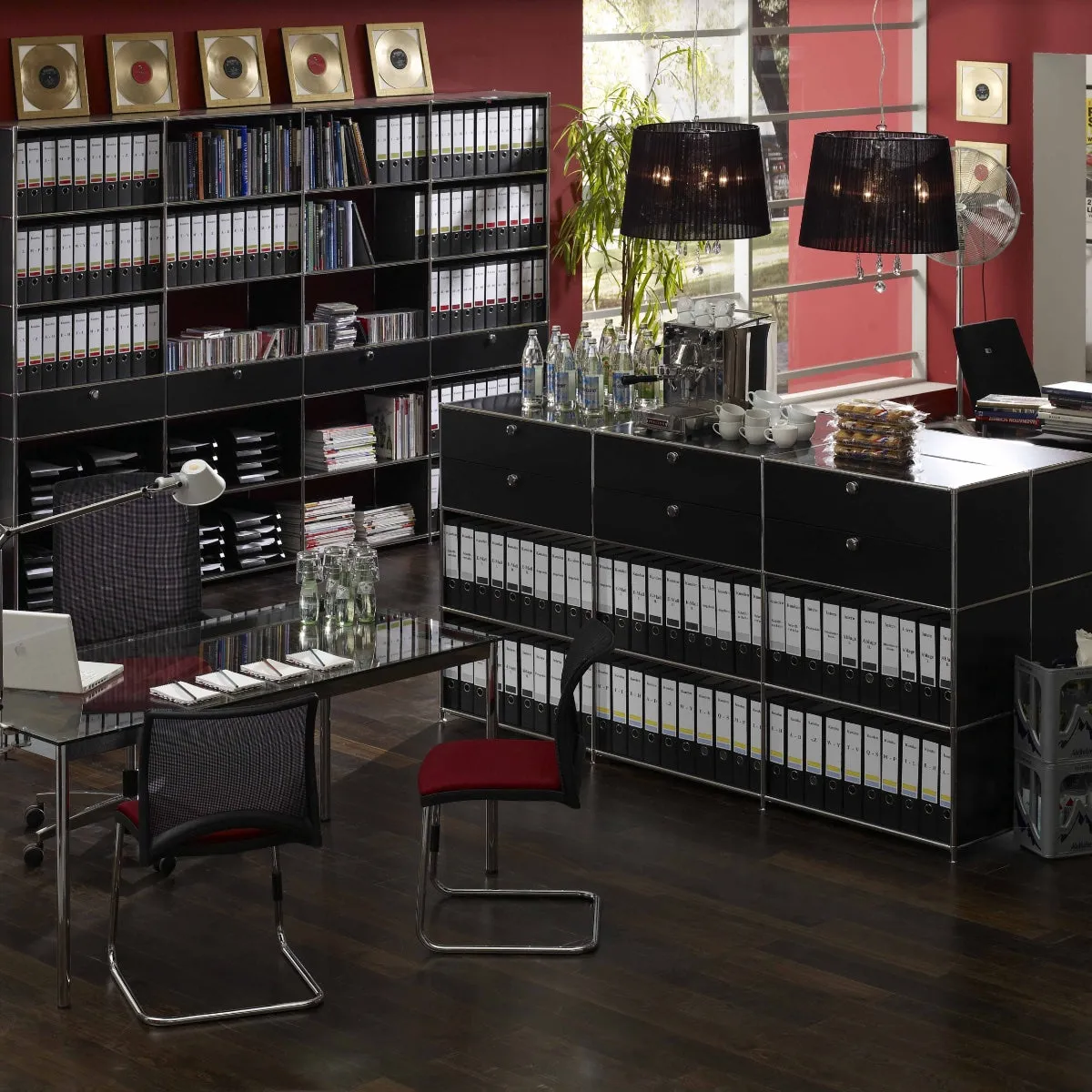 System4 Drawer Unit with 1 Drawer on Casters, 39 x 39 x 67 cm, Black