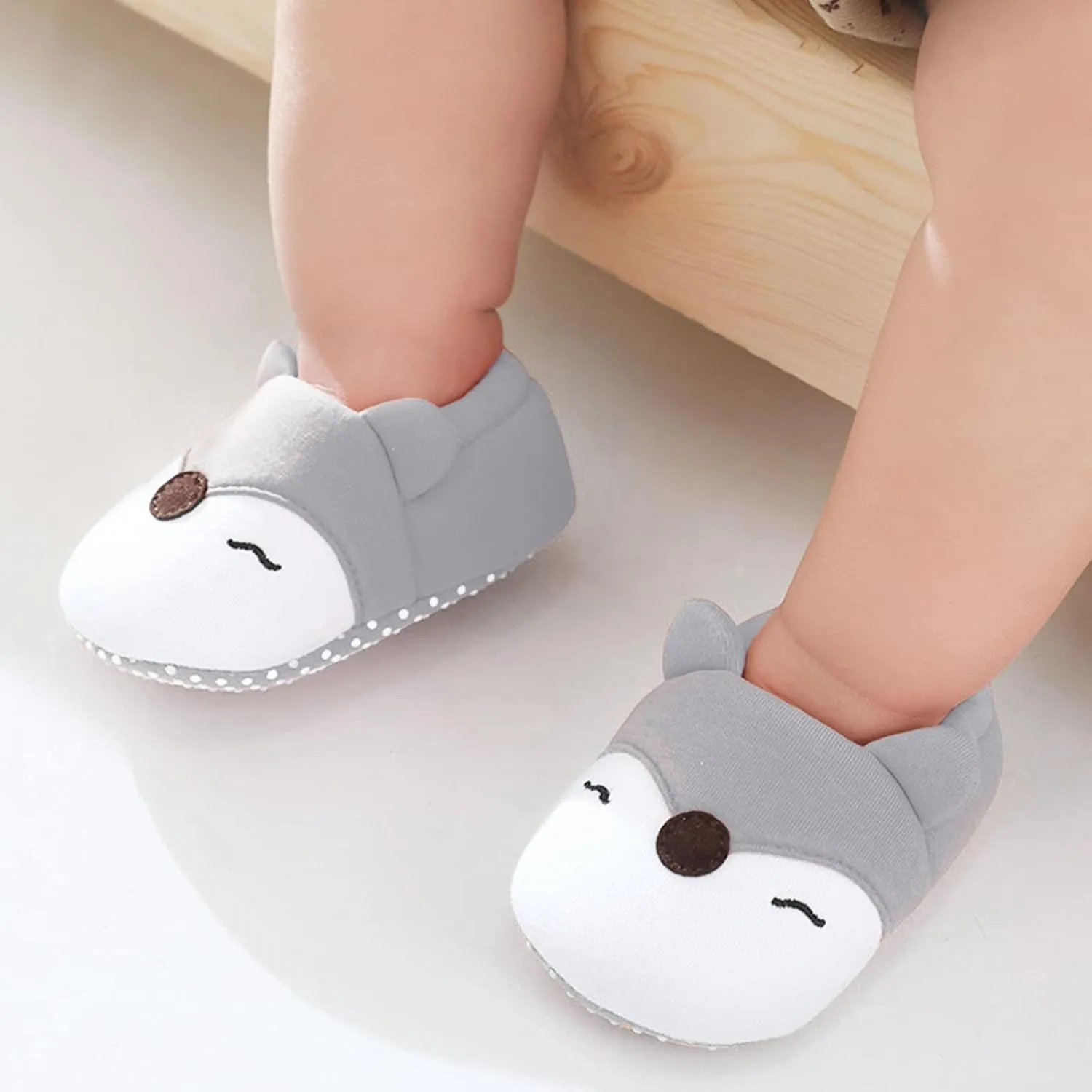 Toddler Baby Ear Sock Cotton Slippers Boys Girls Soft Non-slip House Floor Shoes Infant First Wailing Slipper