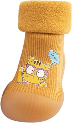Toddler Boy Winter Shoes Rubber Boys Girls Sole Toddler Knit Soft Warm Baby Stocking Shoes Slipper Socks Shoes