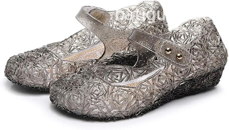 Toddler Girl Sandals Little Girls Princess Jelly Sandal Closed Toe Casual Birthday Party Mary Jane Wedge Shoes