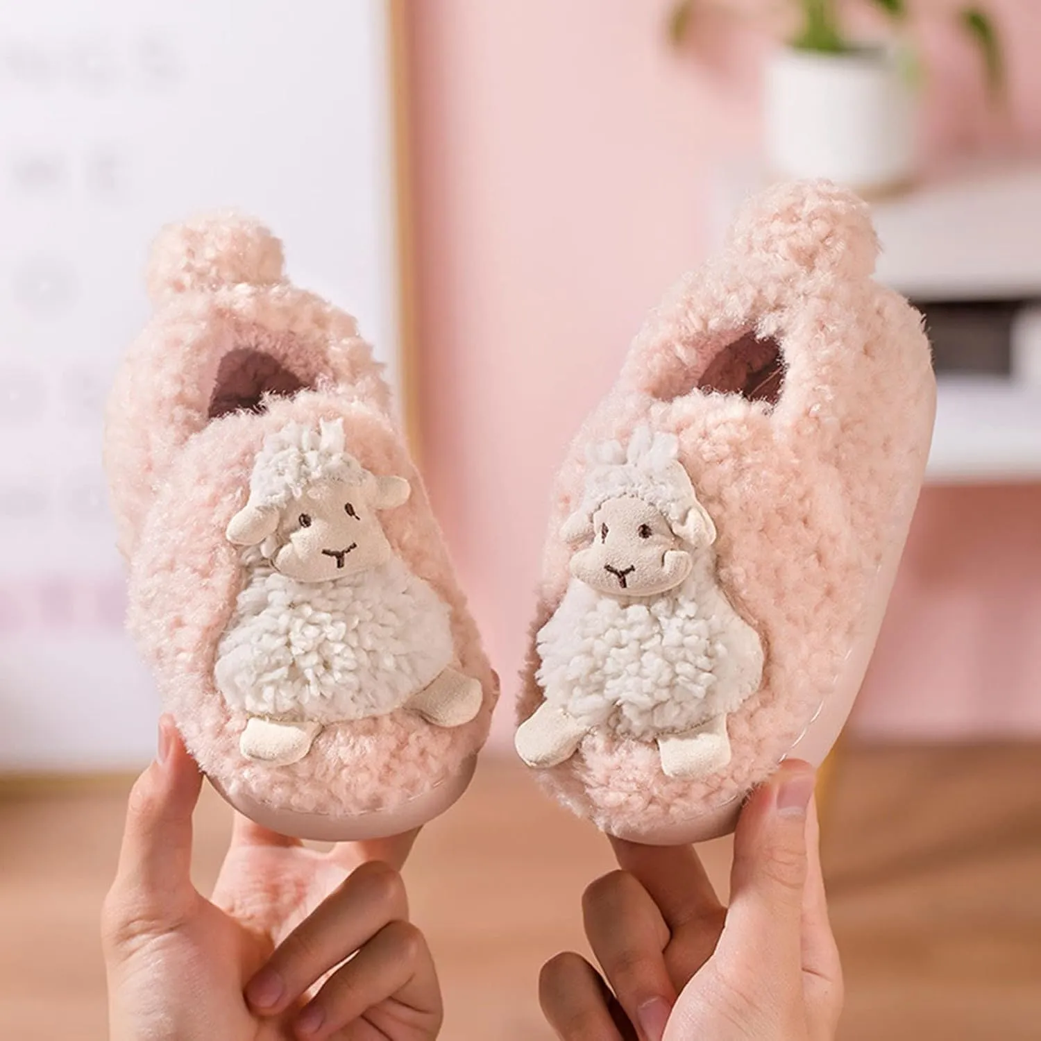 Toddler House Shoes Boys Fuzzy Slip On Slippers Soft Sole Flat Bottom Slipper Baby Non Slip Bedroom Slippers