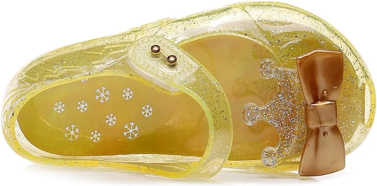 Toddler Jelly Sandals Kids Girl Cute Crown Bowknot Princess Mary Jane Shoes Birthday Dance Party Glitter Dress Sandal