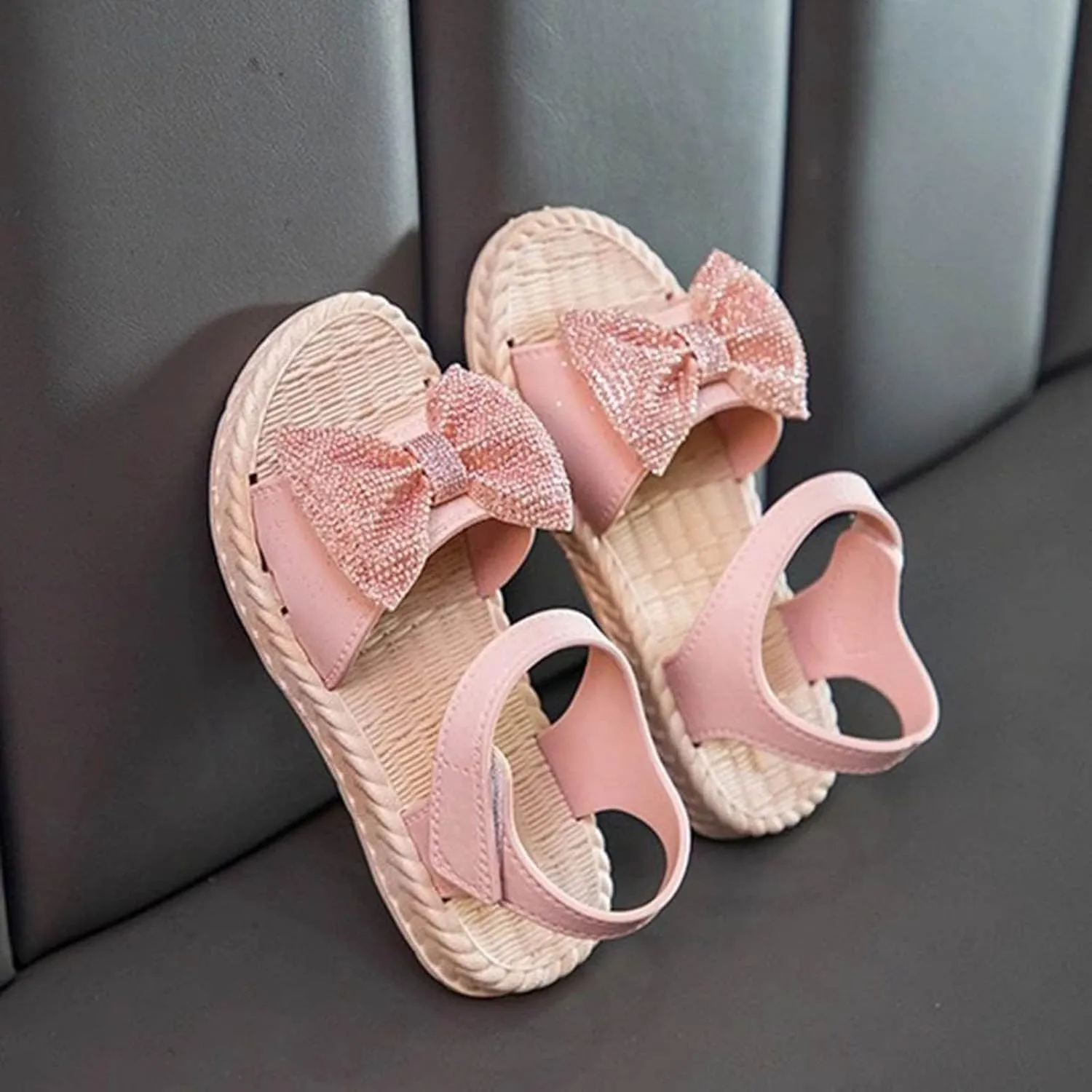 Toddler Kids Infant Girls Soild Bowknot Princress Shoes Soft Sole Non Slip First Walkers Prewalker Beach Rubber