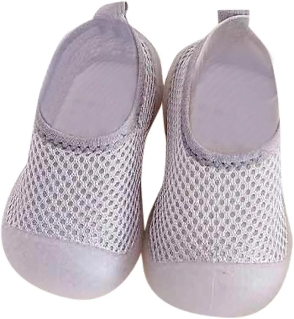 Toddler Kids Infant Newborn Baby Boys Girls Summer Shoes Solid Soft Soles First Walkers Antislip (Grey, 18-24 Months)