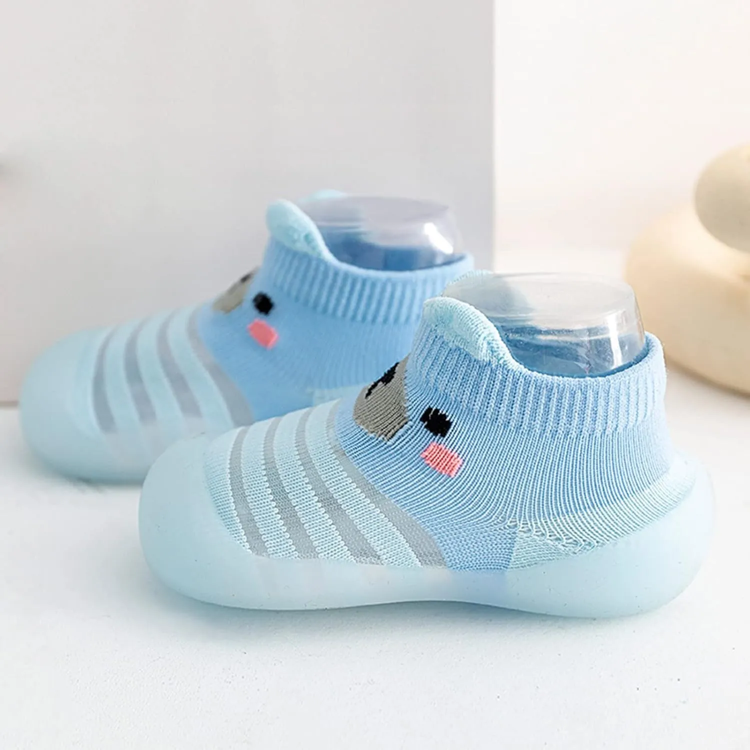 Toddler Shoes Baby First Walking Non-Skid Shoes Infant Boys Girls Print Breathable Knit Mesh Socks Shoes Slippers