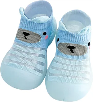 Toddler Shoes Baby First Walking Non-Skid Shoes Infant Boys Girls Print Breathable Knit Mesh Socks Shoes Slippers