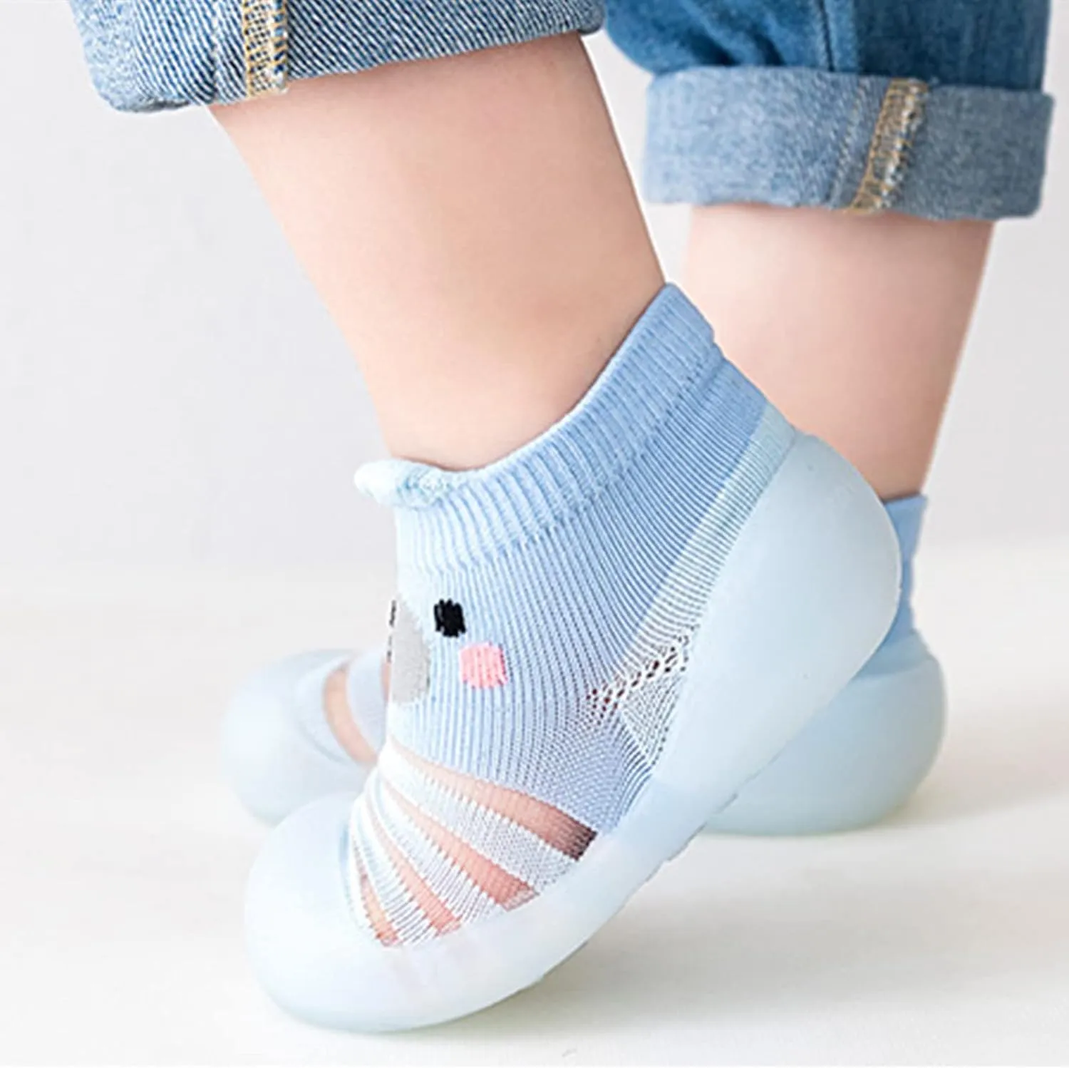 Toddler Shoes Baby First Walking Non-Skid Shoes Infant Boys Girls Print Breathable Knit Mesh Socks Shoes Slippers