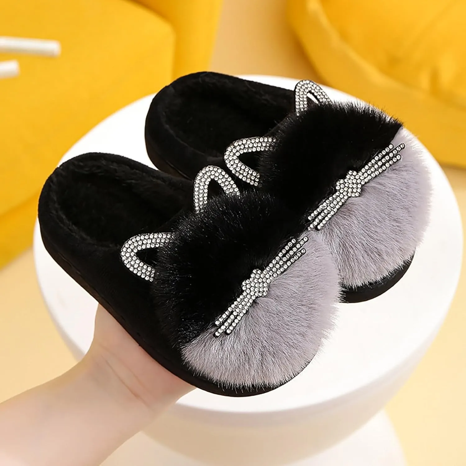 Toddler Slippers Girls Boys Soft Sole Non Slip Socks Slippers First Walking Shoes Fleece Fluff ?All Slipper