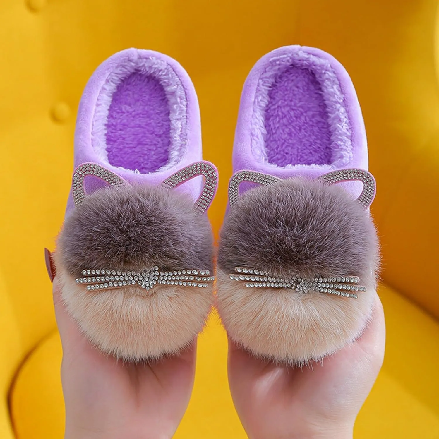Toddler Slippers Girls Boys Soft Sole Non Slip Socks Slippers First Walking Shoes Fleece Fluff ?All Slipper