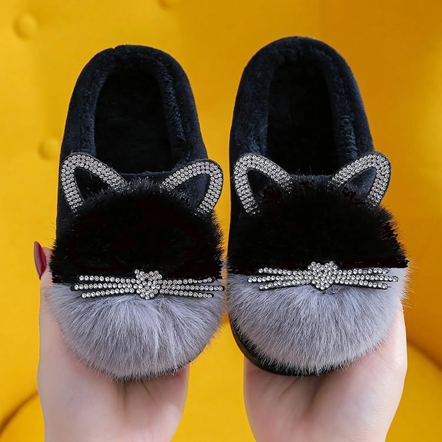 Toddler Slippers Girls Boys Soft Sole Non Slip Socks Slippers First Walking Shoes Fleece Fluff ?All Slipper