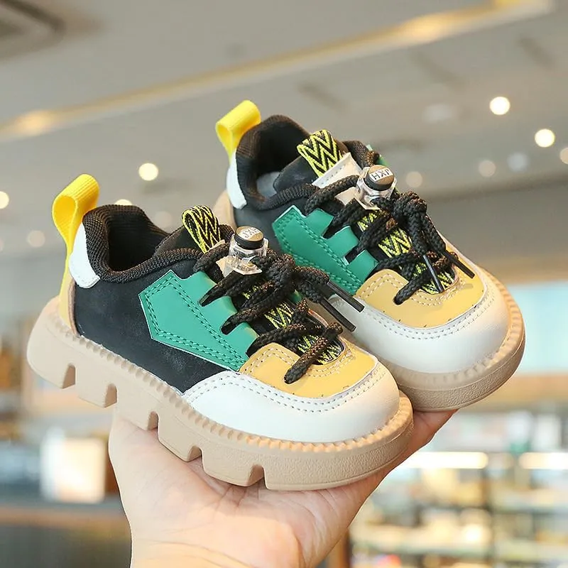 Toddler Walking Shoes Chunky Girls Boys Barefoot Shoes Slip Resistant Baby Running Shoes Soft Sole