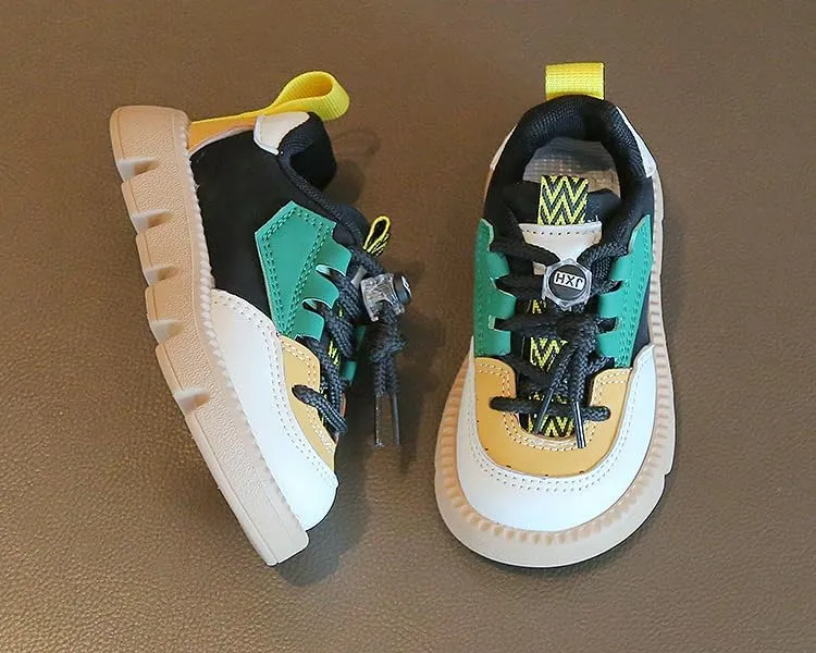 Toddler Walking Shoes Chunky Girls Boys Barefoot Shoes Slip Resistant Baby Running Shoes Soft Sole