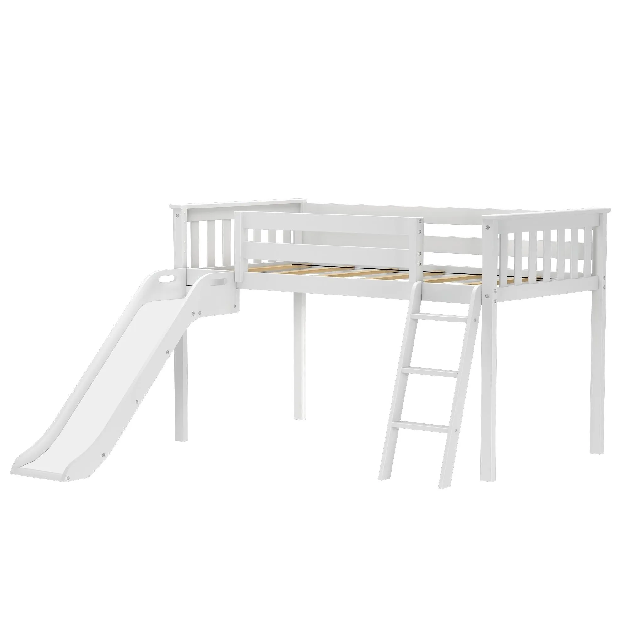 Twin Low Loft Bed With Easy Slide