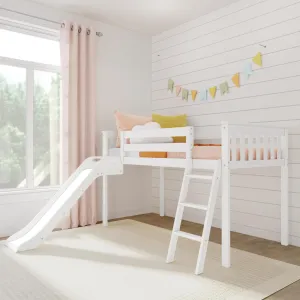 Twin Low Loft Bed With Easy Slide