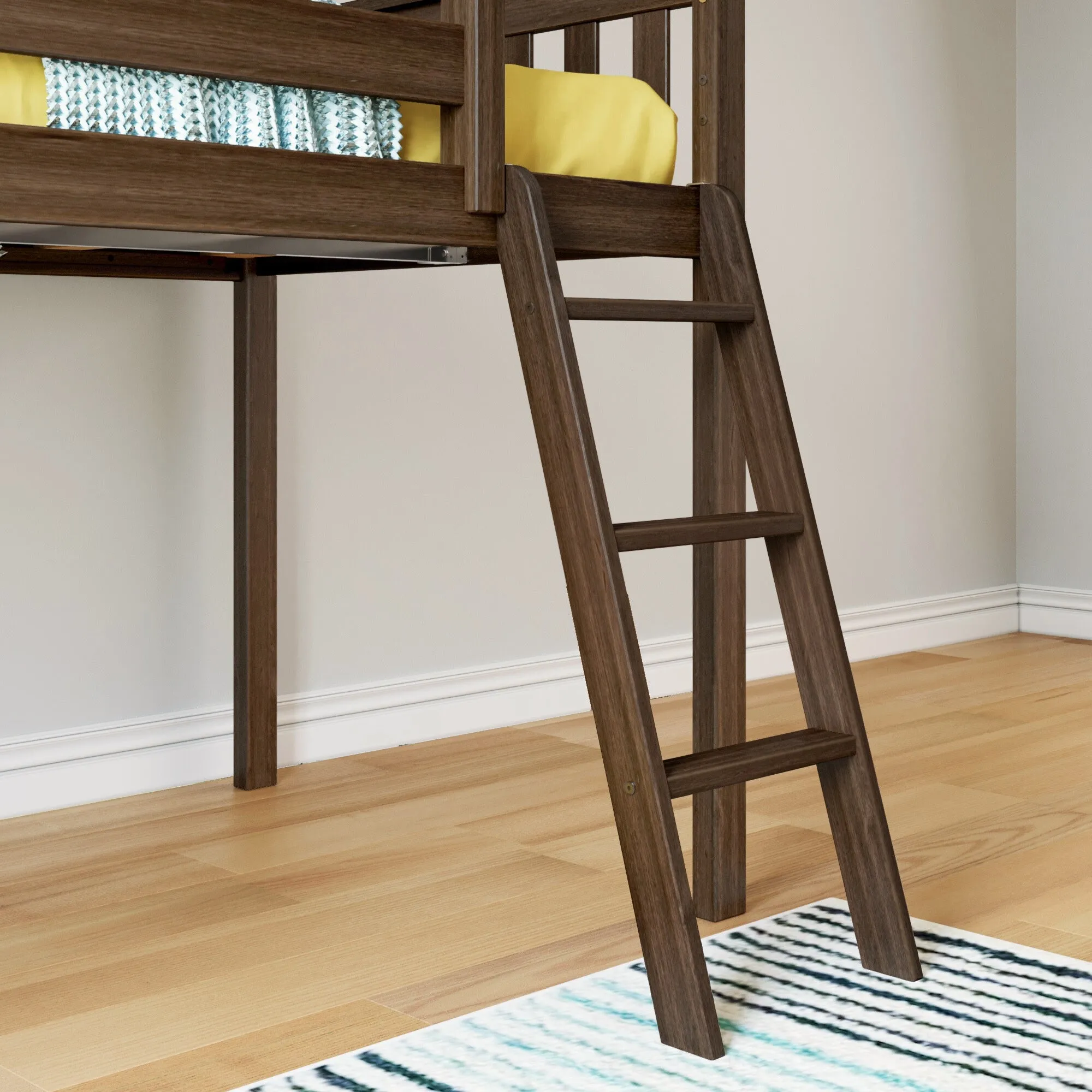 Twin Low Loft Bed With Easy Slide