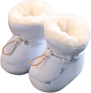 Warm Fur Baby Boots, Winter Warm Snow Boots Soft Sole Crib Shoes Booties for Newborn Infant Toddler
