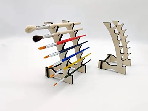 Whittlewud Wooden Paint Brush Rack Stand Pigment Ink, Paint brush stand, Paint Brush Holder