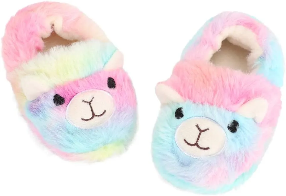Winter Slippers For Girls Cartoon Animal Slippers Toddler Warm Plush House Shoes Little Kids Home Slippers