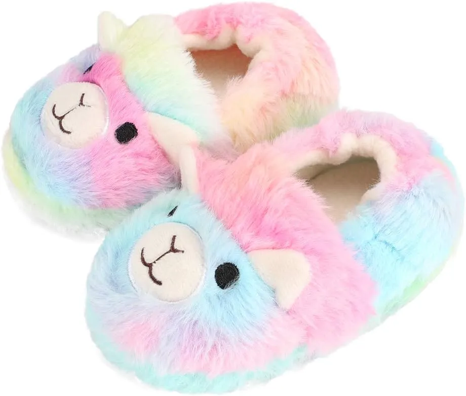 Winter Slippers For Girls Cartoon Animal Slippers Toddler Warm Plush House Shoes Little Kids Home Slippers
