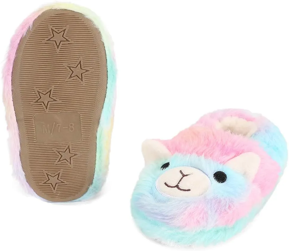 Winter Slippers For Girls Cartoon Animal Slippers Toddler Warm Plush House Shoes Little Kids Home Slippers