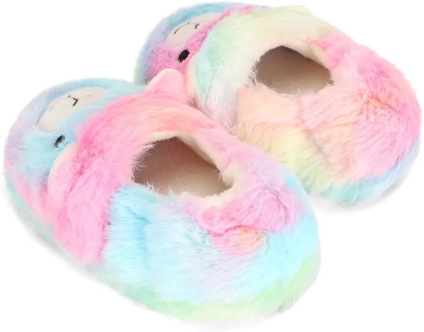 Winter Slippers For Girls Cartoon Animal Slippers Toddler Warm Plush House Shoes Little Kids Home Slippers