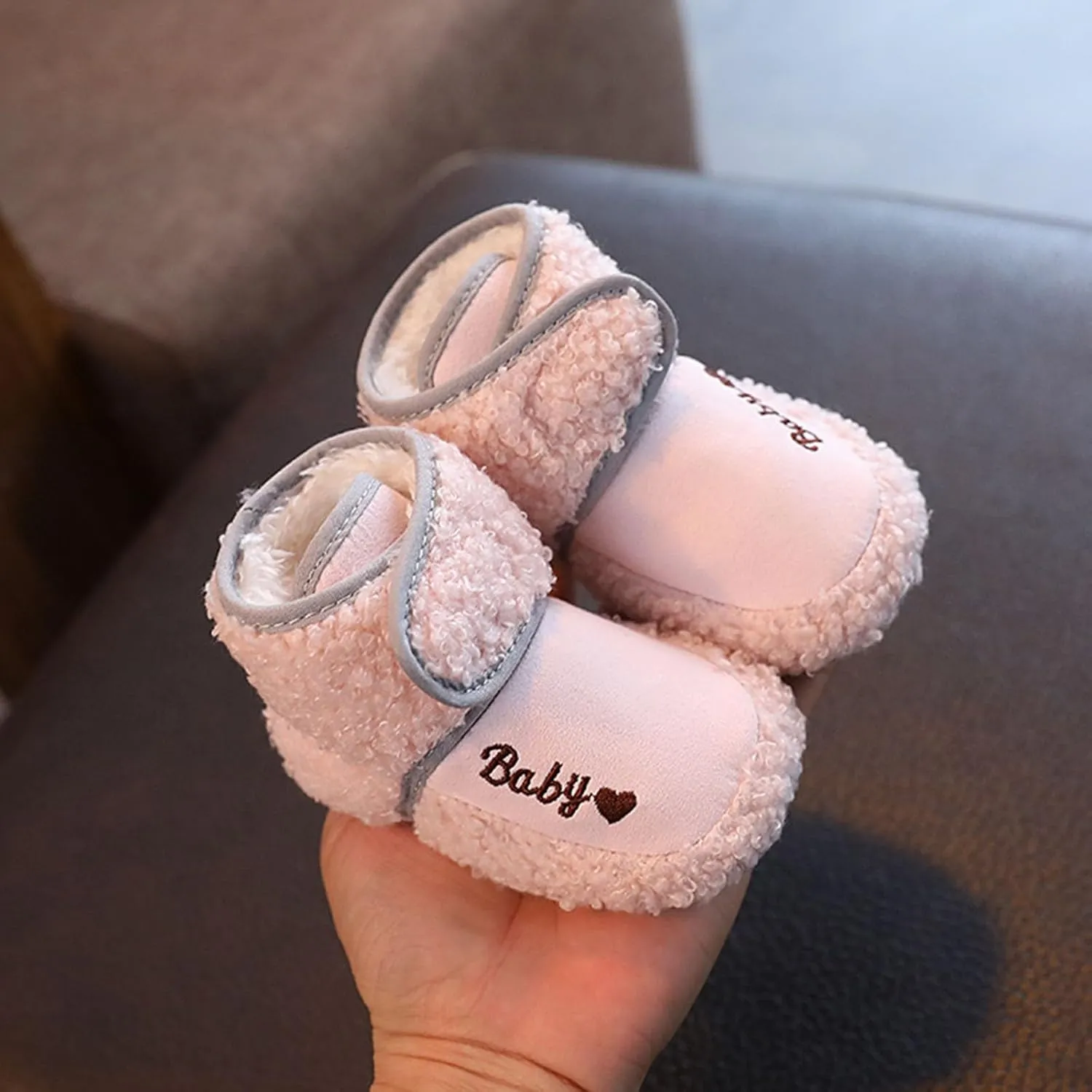 Winter Warm Baby First Walking Boots Cute Fruit Pattern Soft Sole Comfy Anti Slip Shoes Lightweight Breathable