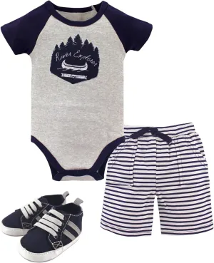Yoga Sprout Bodysuit, Shorts and Shoes Set, 3 Piece