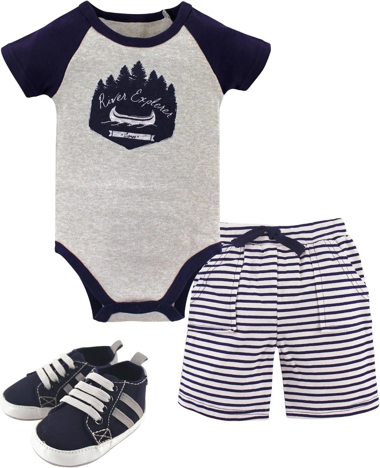 Yoga Sprout Bodysuit, Shorts and Shoes Set, 3 Piece