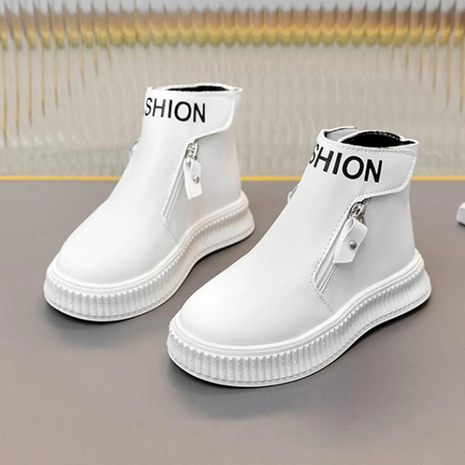 Youth Snow Boots Girls Casual Shoes Leather Soft Sole Ankle Boots Warm Winter Boots for Kids Boys Toddler